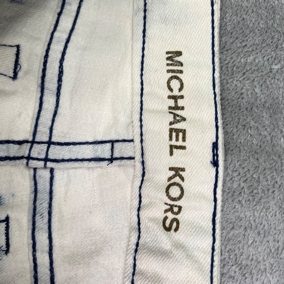 Michael‎ Kors Tie Dye Flare Jeans Women's 27 Blue White Boho Retro 70s High Rise - Picture 13 of 16